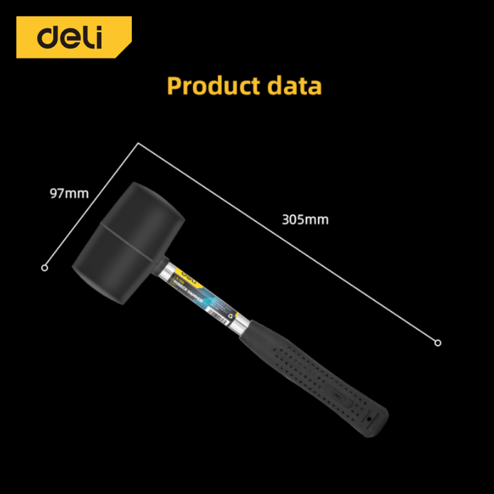 ค้อนยาง DELI EDL5616-BK-01 16OZ สีดำ